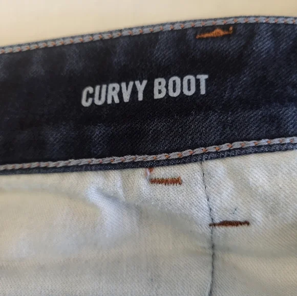 Banana Republic Curvy Fit Mid-Rise Bootcut Dark Wash Denim Blue Jeans size 31 - Picture 4 of 11